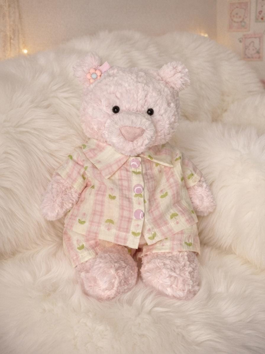 Handmade Bartholomew bear  clothes outfits - Pink stripe sleepwear
