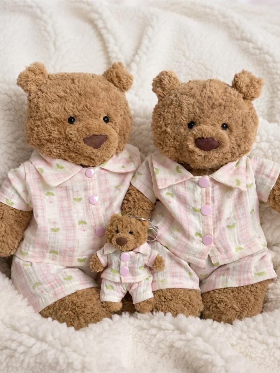 Handmade Bartholomew bear  clothes outfits - Pink stripe sleepwear