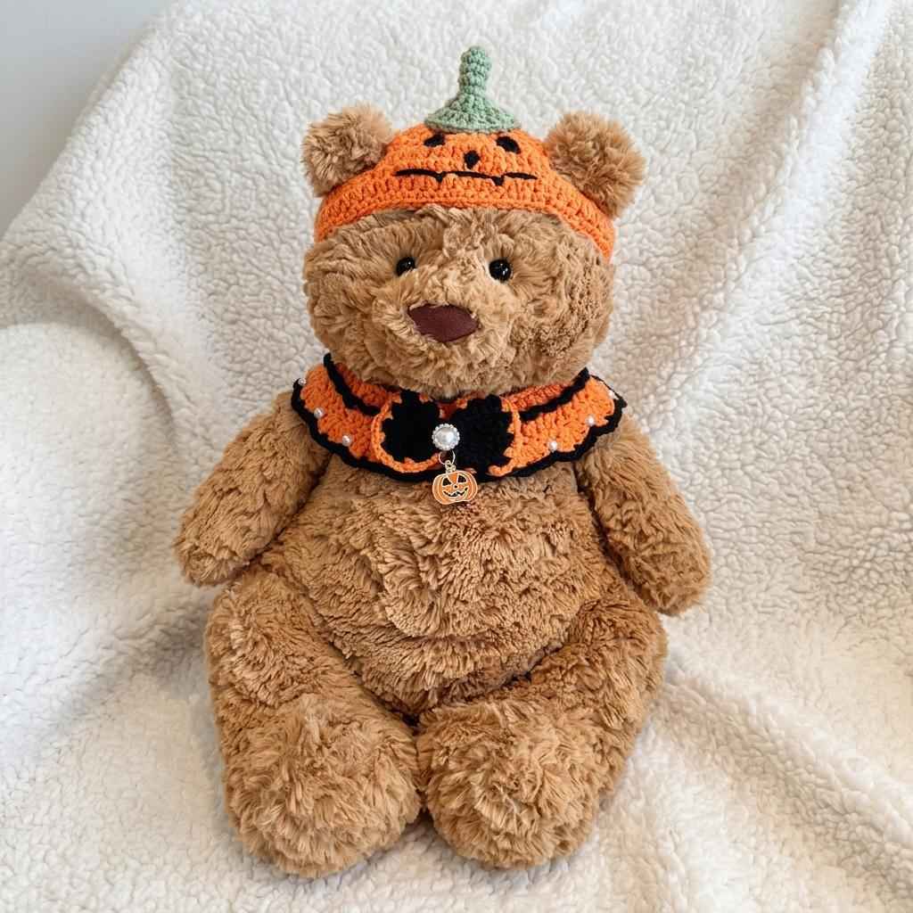Handmade Crochet Halloween Outfit  Witch Hat, Pumpkin Headband, Spooky Bib Set