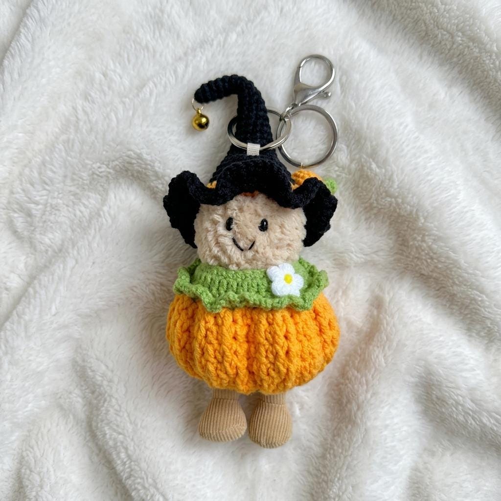 Handmade Crochet Halloween Clothes for Amusable Peanut  Wizard Hat, Rose & Pumpkin Costume Set