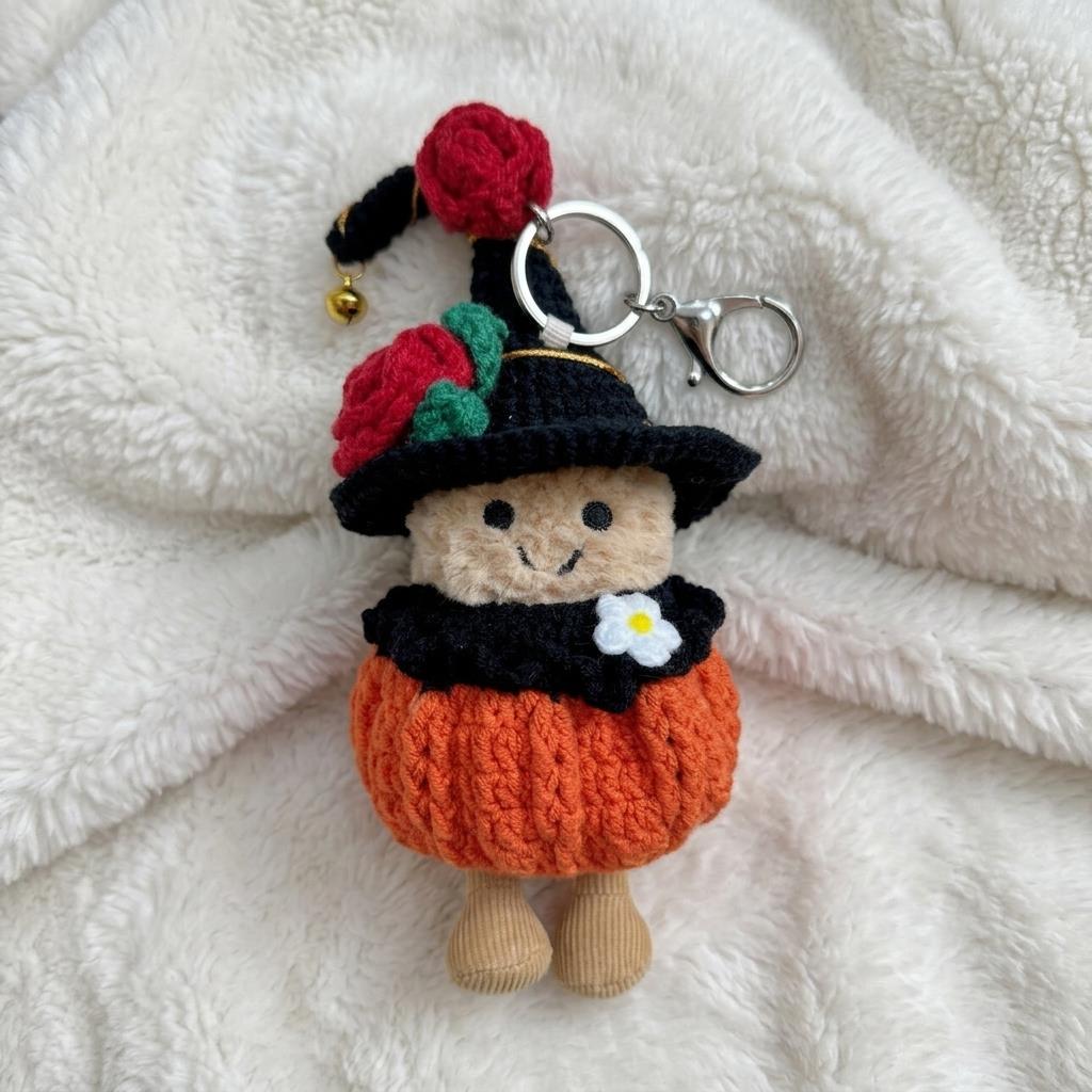 Handmade Crochet Halloween Clothes for Amusable Peanut  Wizard Hat, Rose & Pumpkin Costume Set