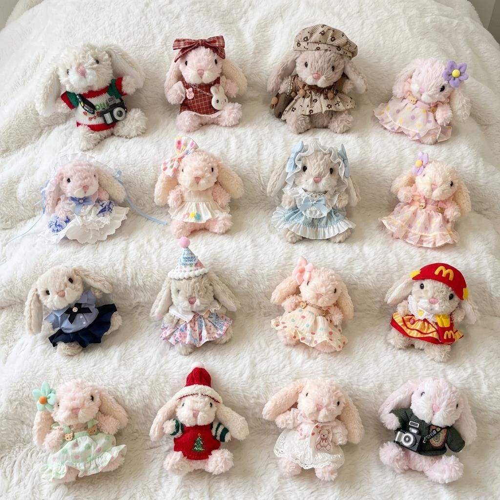 Handmade Yummy  Bunny Plush  Outfits