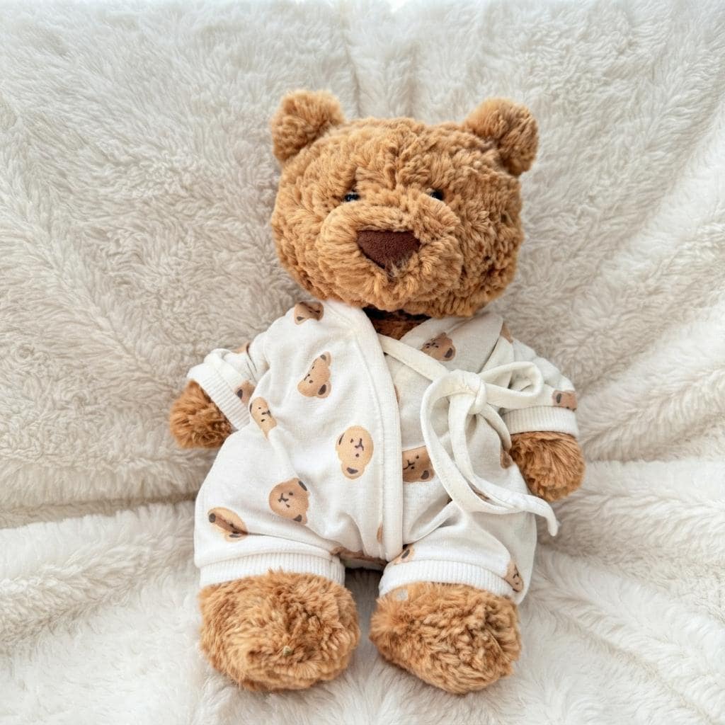Handmade Plush Bear Pajamas, Medium Size, Teddy Bear Sleepwear Outfit