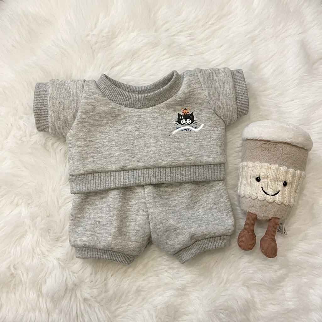 Handcrafted Winter Grey Hoodie & Pants Set for Bartholomew Bear