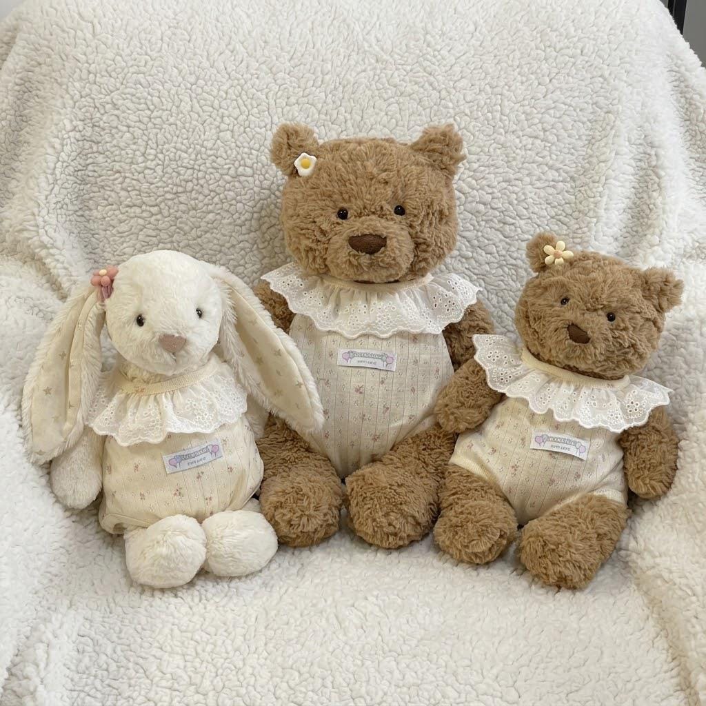 Handmade Onesies for Bashful Bunny & Bartholomew Bear