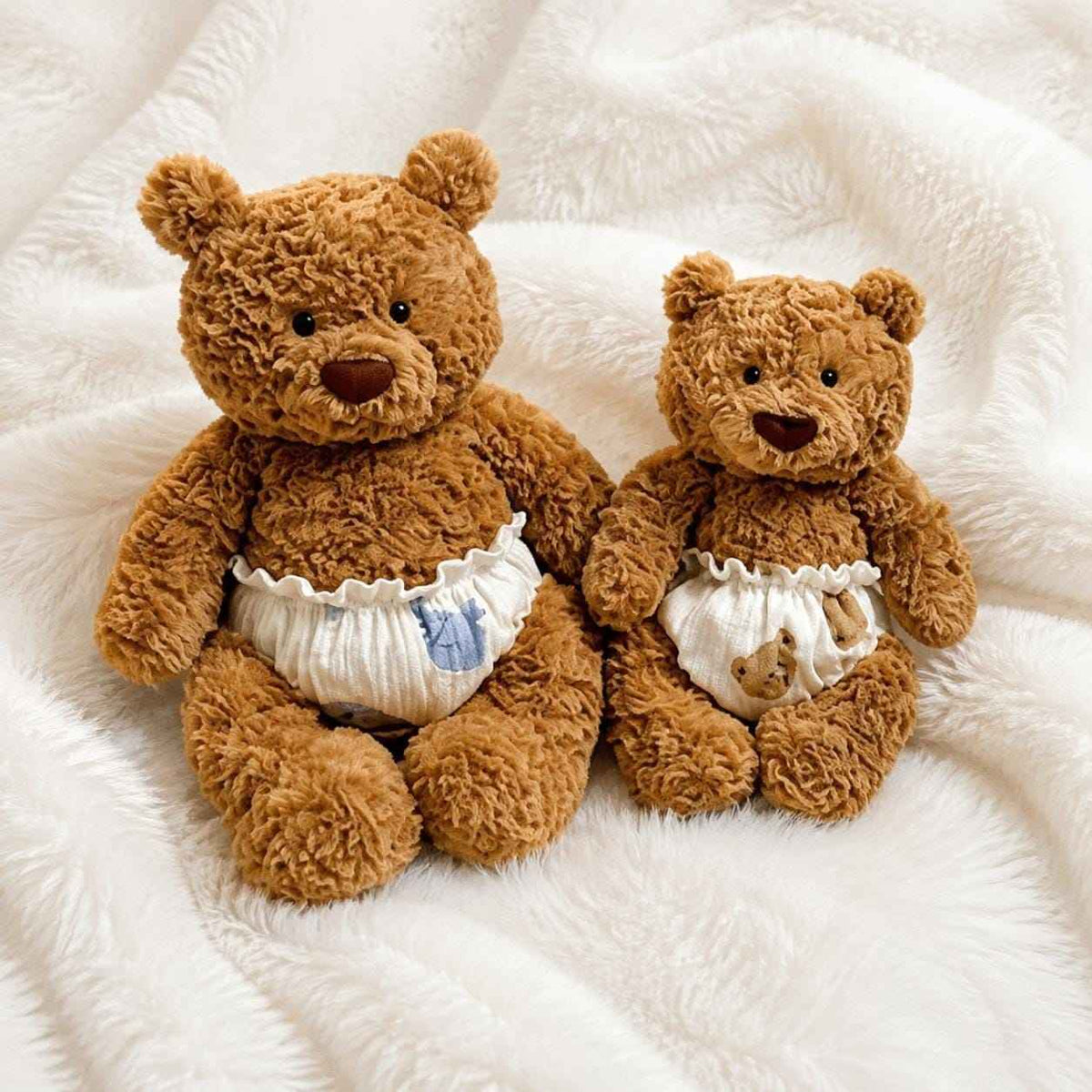 Handmade Plush Bear Print Bloomers - Pajama Diaper Cover Outfits Fits 6-10 Inch Stuffed Animals