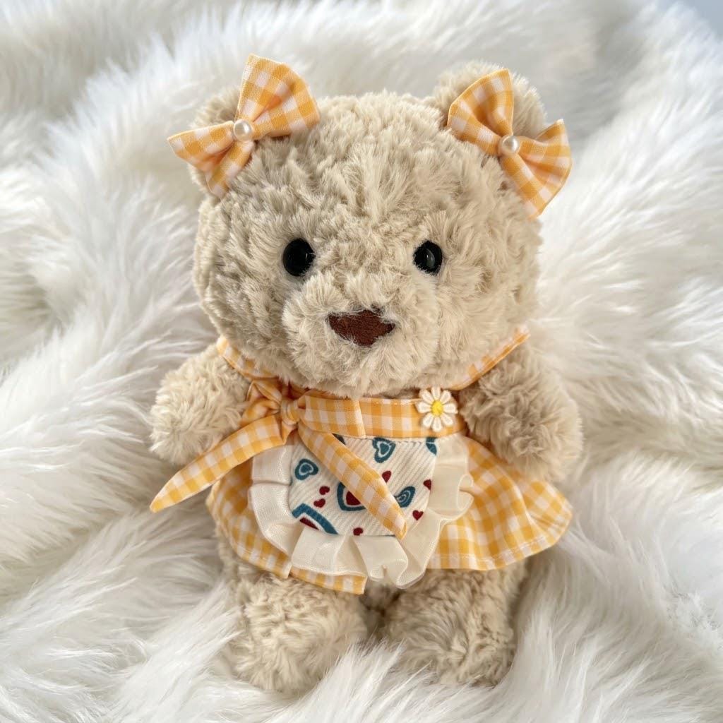 Handmade Country Outfit Set for Junior Bartholomew Bear, Milkmaid Dress & Cowboy Costume Bear Clothes
