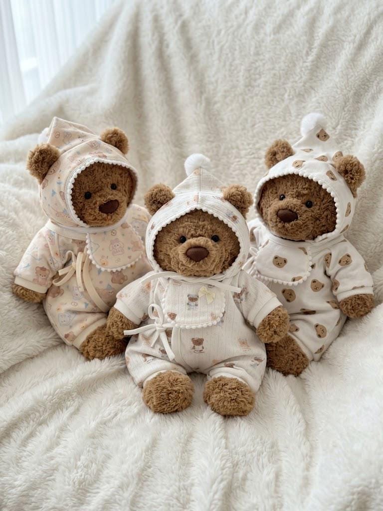 Bartholomew Bear Plushie Clothes Set | Hoodie Pajamas (6-22 Inch Sizes)