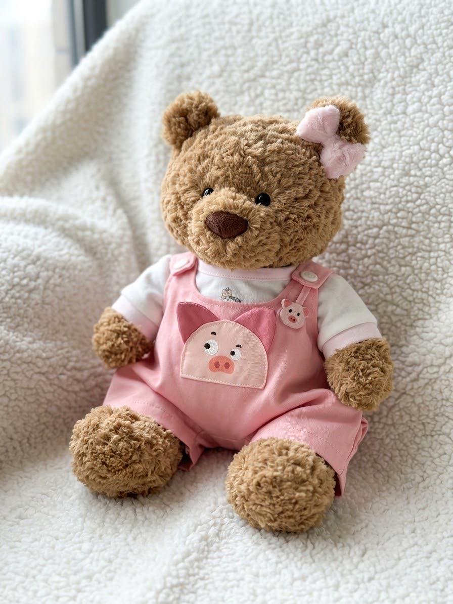 Handmade Dungaree Set for Bartholomew Bear | Teddy Bear Outfit with Mini Backpack