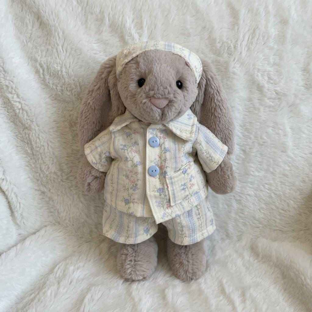 Handmade Floral Pajama Set for Bashful Bunny