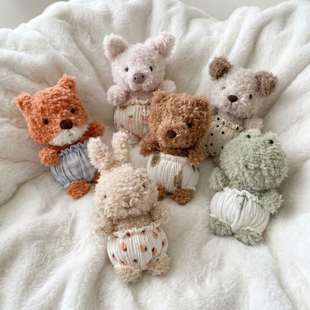 Handmade Plushie Outfit Set  Fox, Bunny, Bear Clothes (6-Inch)