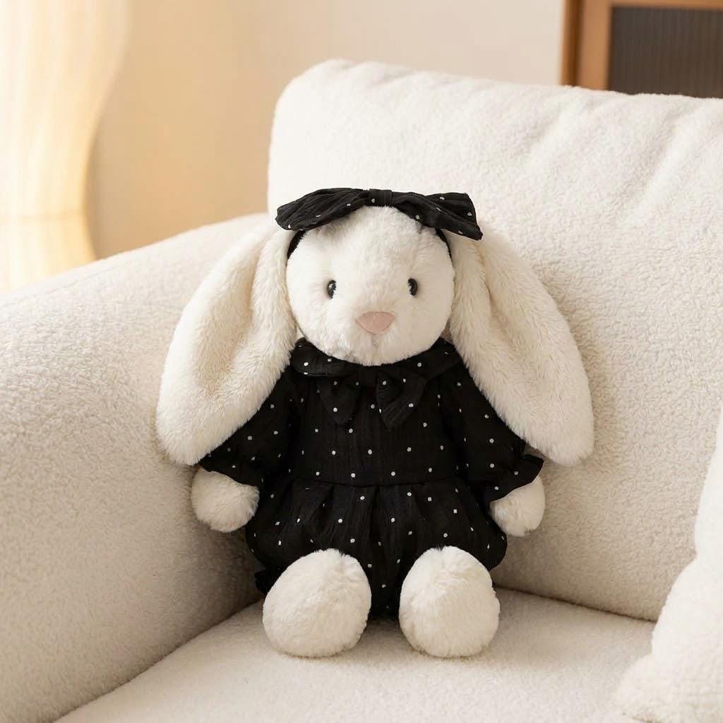 Polka Dot Ruffle Top and Bloomers for Jellycat Bashful Bunny, Matching Bow – photo 4