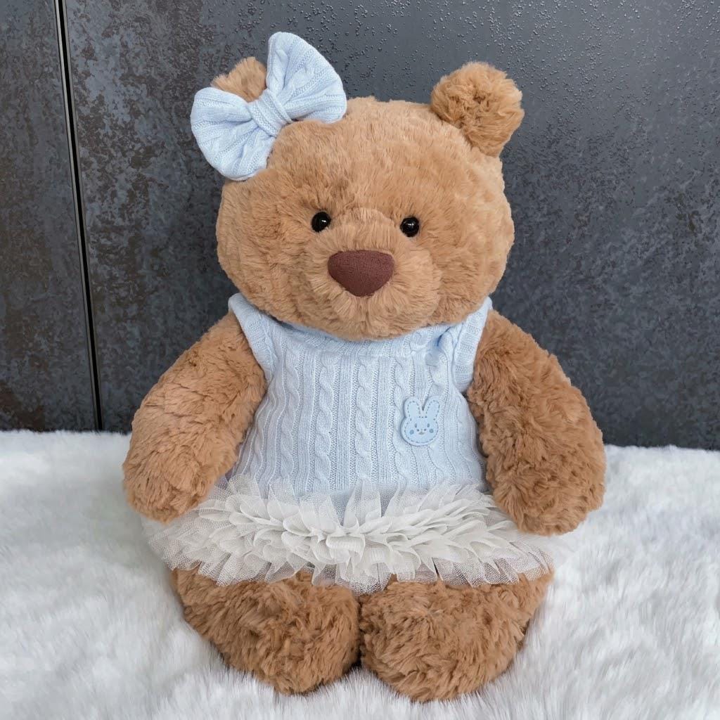 Knitted Dress for Jellycat Bartholomew Bear & Bashful Bunny, Fluffy Skirt Outfit – photo 5
