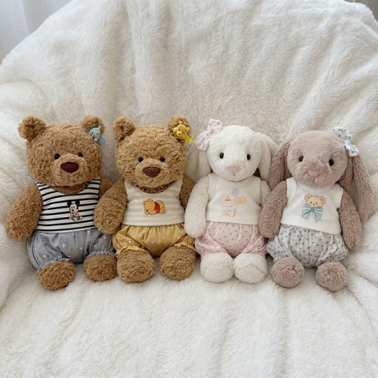 Sleeveless Top and Bloomer Shorts for Jellycat Bartholomew Bear & Bashful Bunny, Summer Outfit