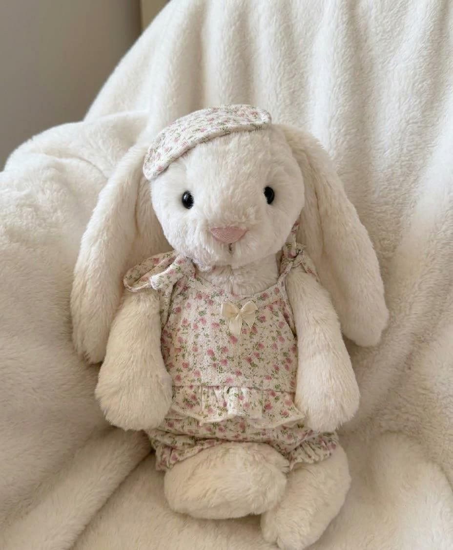 Floral Pajama Set for Jellycat Bartholomew Bear & Bashful Bunny, Ruffle Top and Sleep Mask – photo 9