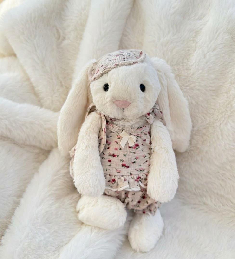 Floral Pajama Set for Jellycat Bartholomew Bear & Bashful Bunny, Ruffle Top and Sleep Mask – photo 8