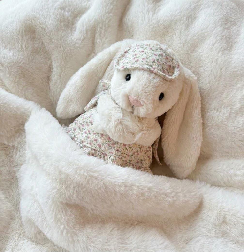Floral Pajama Set for Jellycat Bartholomew Bear & Bashful Bunny, Ruffle Top and Sleep Mask – photo 10