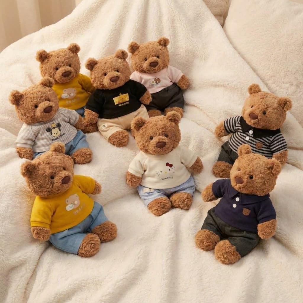 Polo Shirt and Sweatpants Set for Jellycat Bartholomew Bear, Casual Teddy Bear Outfit