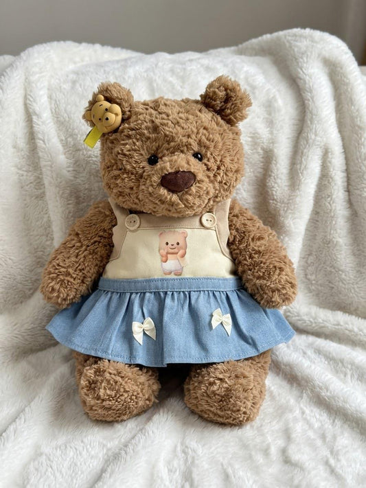 Blue Skirt Set or Green Romper for Jellycat Bartholomew Bear, Pastel Outfit – photo 2