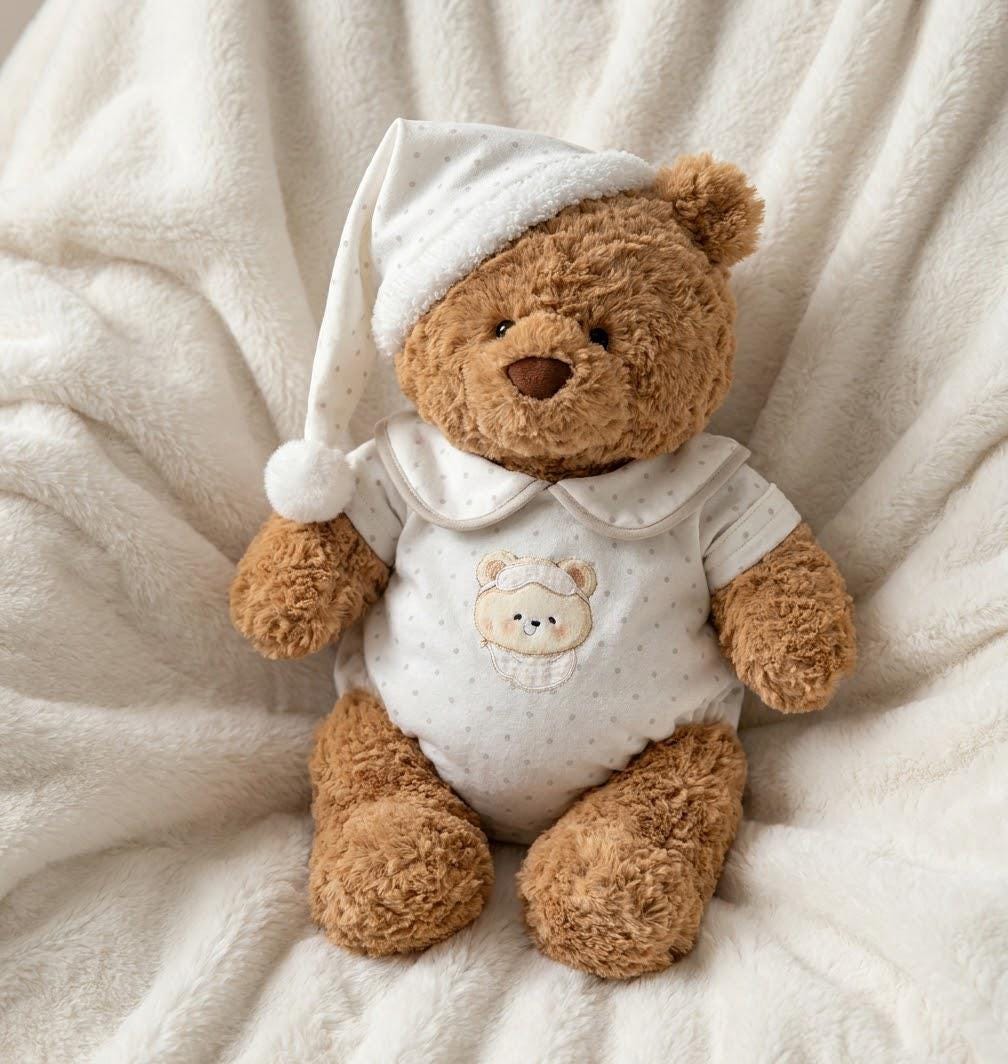 Baby Outfit for Jellycat Bartholomew Bear, Bib, Diaper and Sleep Cap Set – photo 2