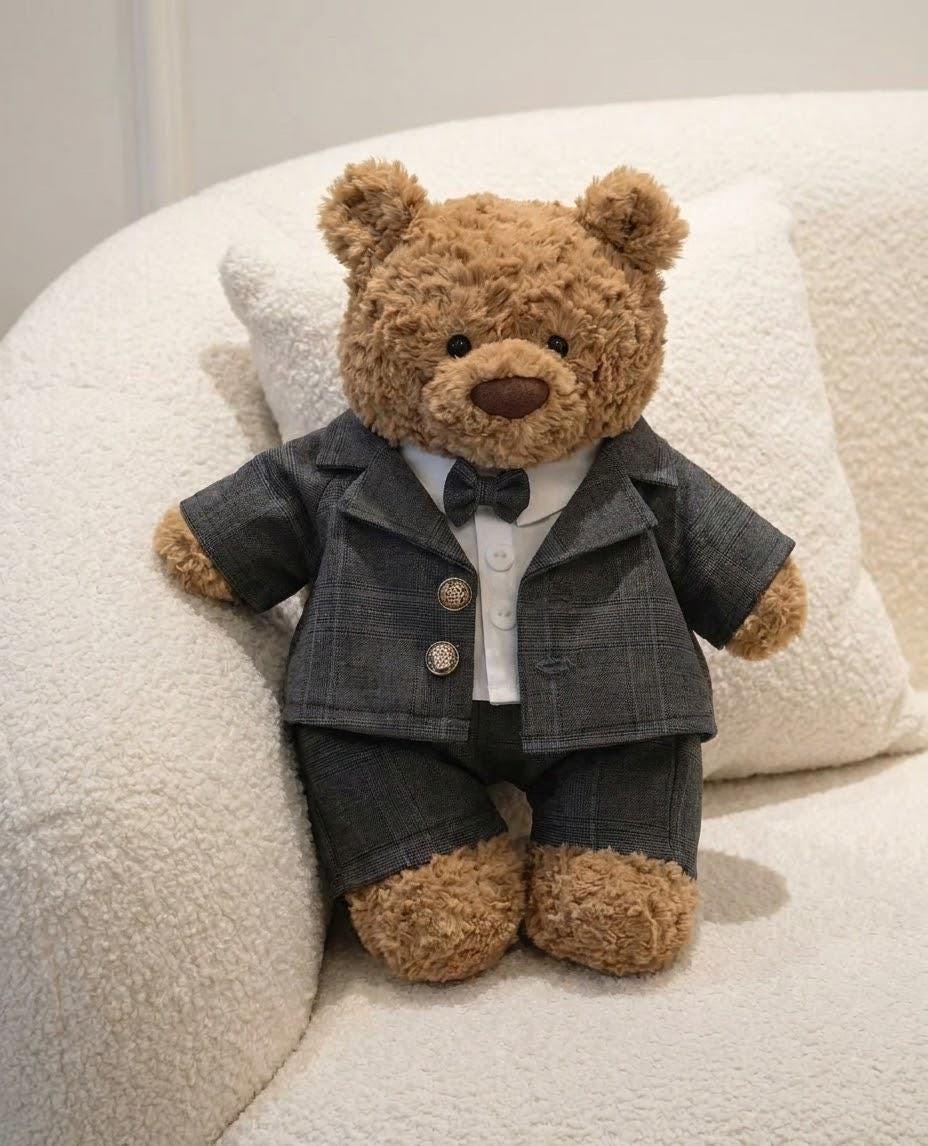 Wedding Dress or Groom Suit for Jellycat Bartholomew Bear, Bride and Groom Gift – photo 3