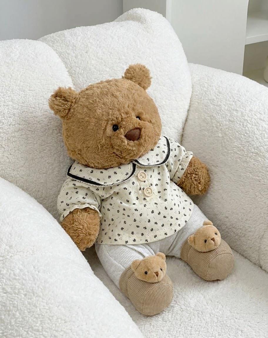 Floral Pajama Set for Jellycat Bartholomew Bear, Round Collar Top and Shorts – photo 5