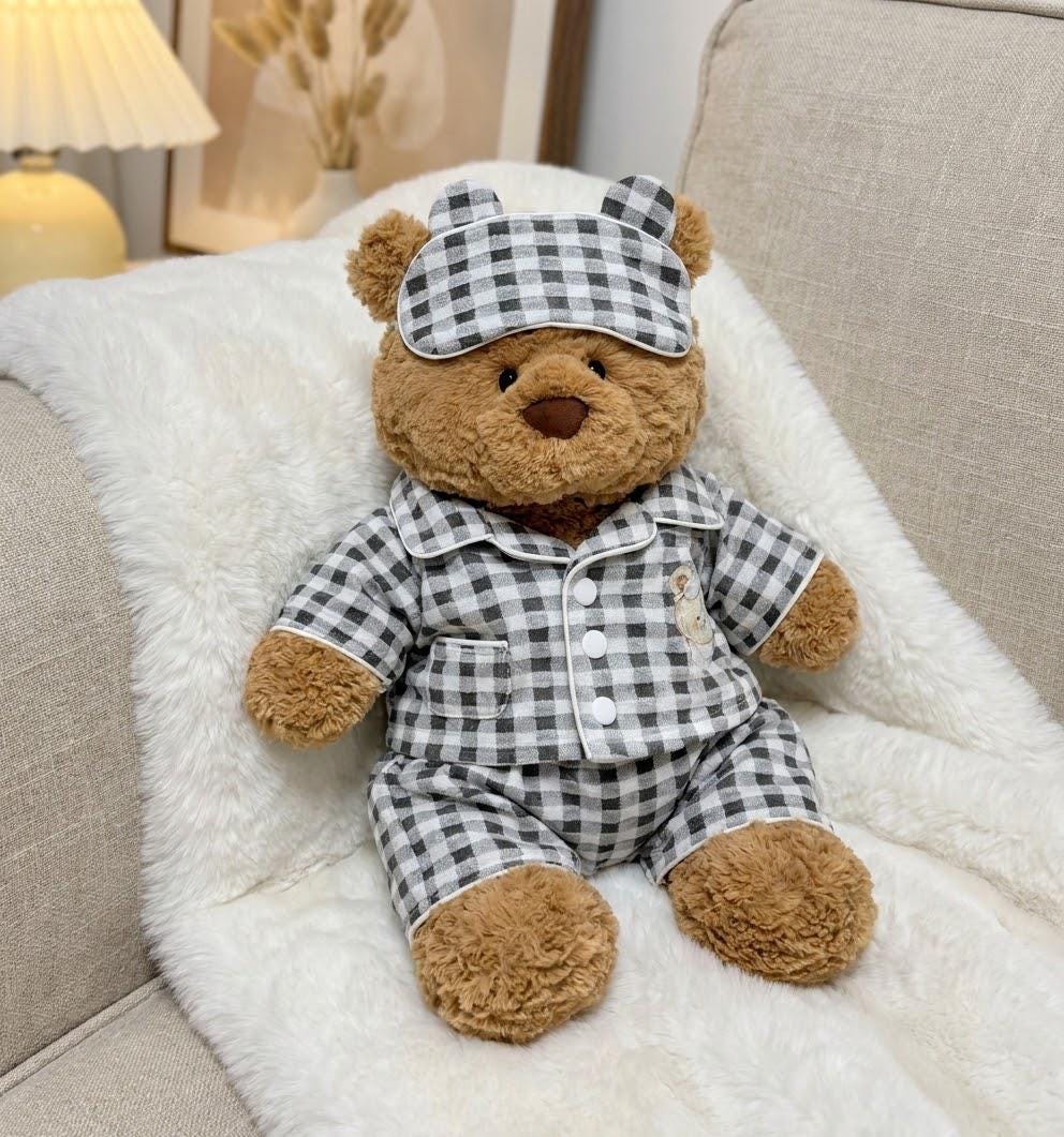 Romper and Bonnet for Jellycat Bartholomew Bear, Gingham or Pink Baby Style – photo 6