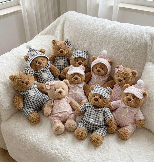 Romper and Bonnet for Jellycat Bartholomew Bear, Gingham or Pink Baby Style