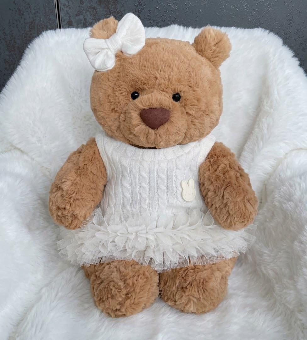 Knitted Dress for Jellycat Bartholomew Bear & Bashful Bunny, Fluffy Skirt Outfit – photo 7