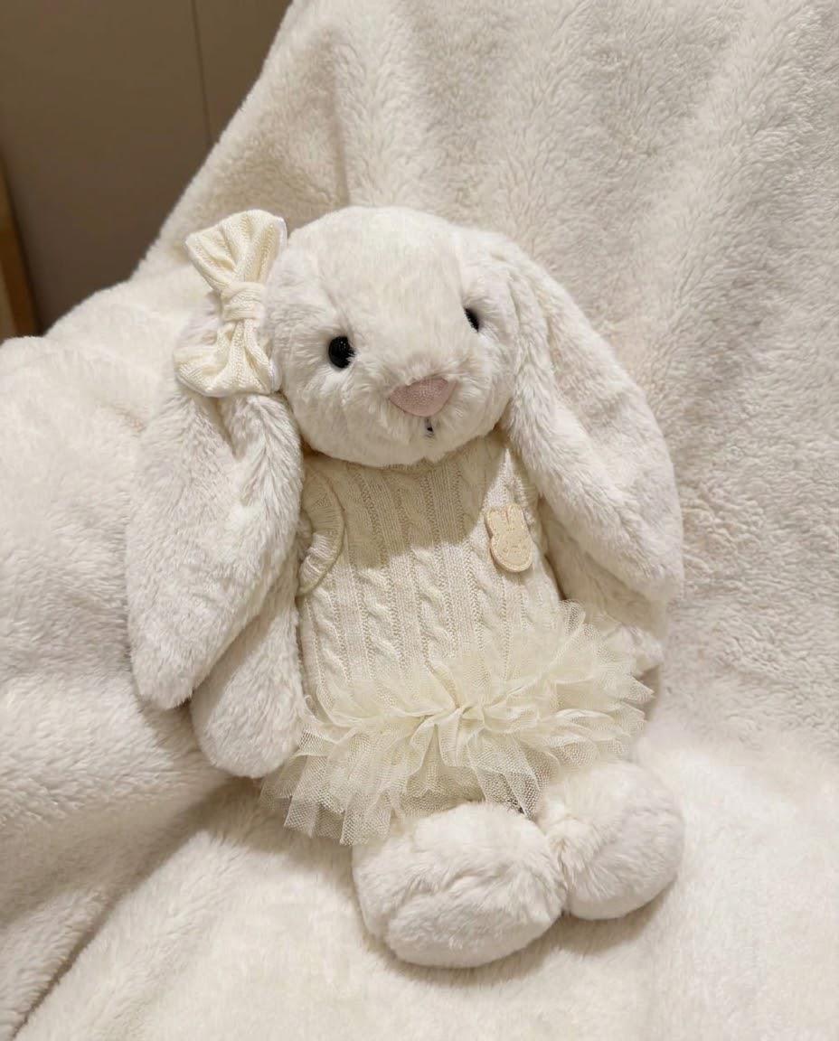 Knitted Dress for Jellycat Bartholomew Bear & Bashful Bunny, Fluffy Skirt Outfit – photo 8