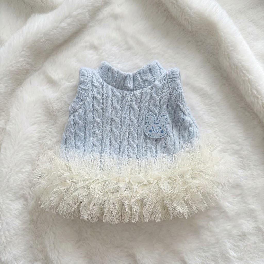Knitted Dress for Jellycat Bartholomew Bear & Bashful Bunny, Fluffy Skirt Outfit – photo 4