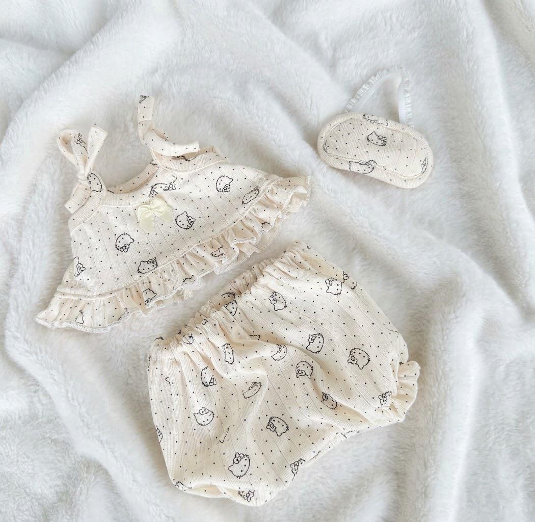 Floral Pajama Set for Jellycat Bartholomew Bear & Bashful Bunny, Ruffle Top and Sleep Mask – photo 4