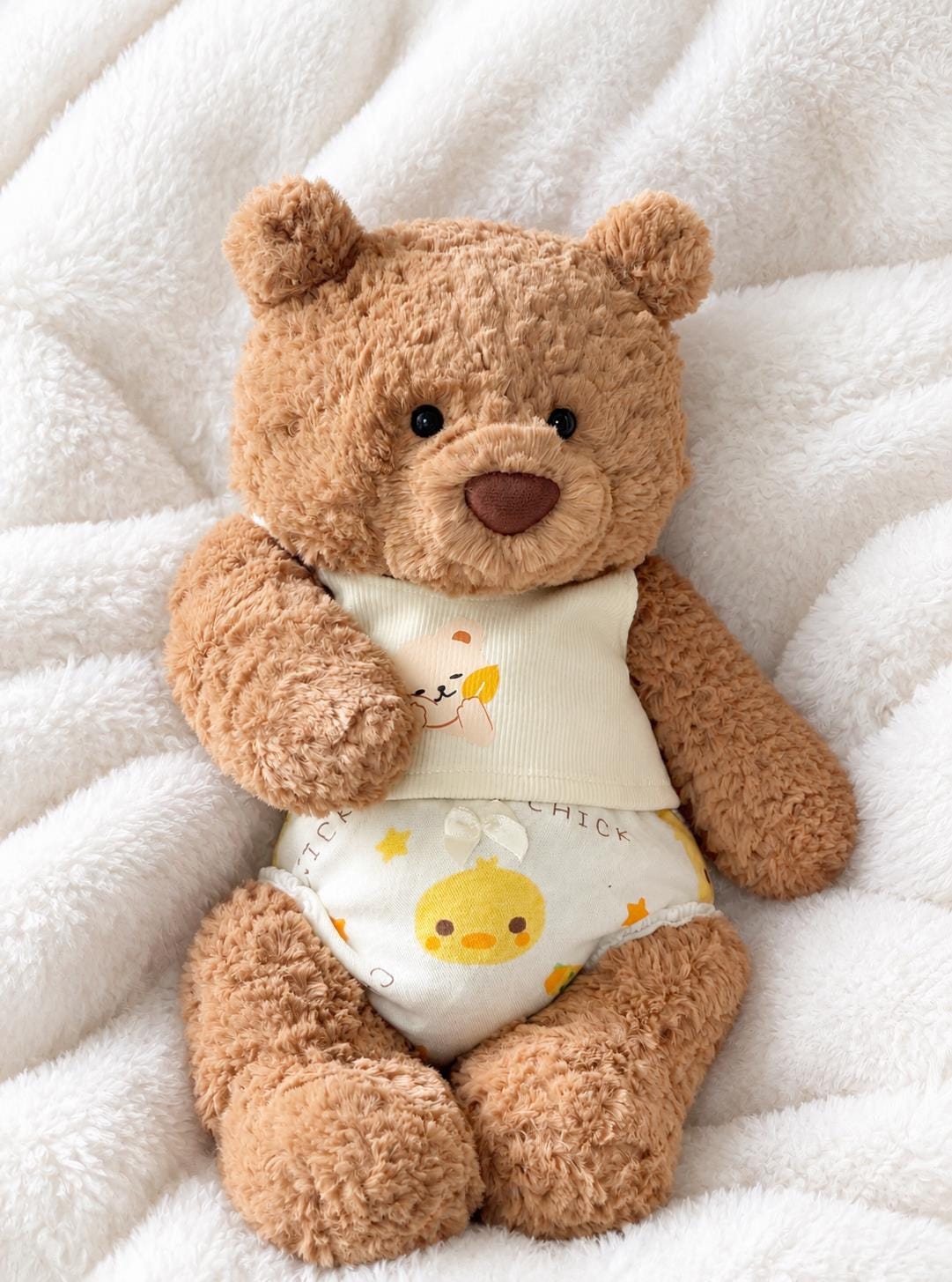 Baby Bib and Diaper Set for Jellycat Bartholomew Bear, Pink or Yellow Pastel – photo 3