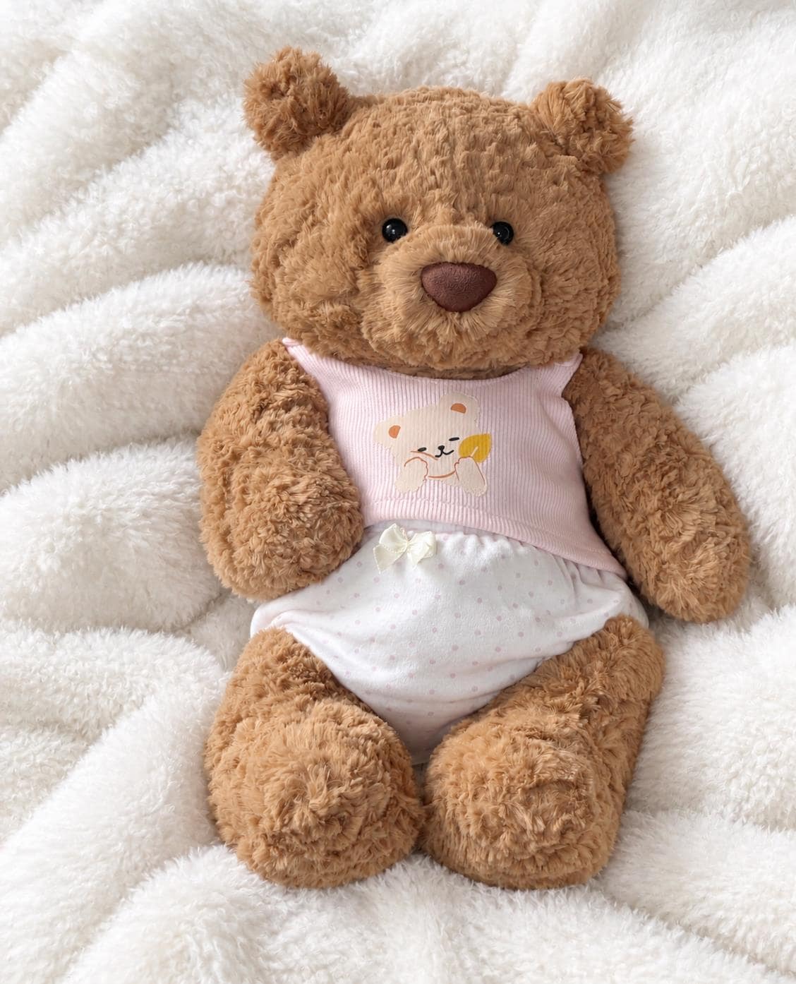 Baby Bib and Diaper Set for Jellycat Bartholomew Bear, Pink or Yellow Pastel – photo 2