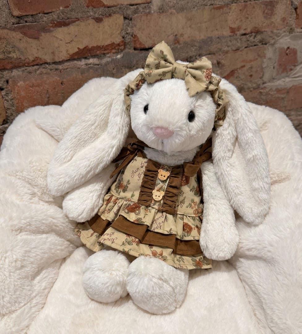 Lace Dress and Bonnet for Jellycat Bartholomew Bear & Bashful Bunny, Ruffle Outfit – photo 3