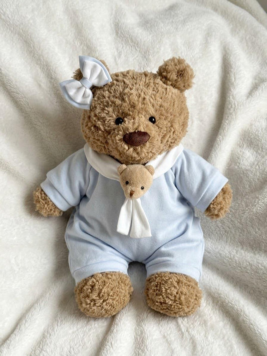 Ruffle Collar Romper for Jellycat Bartholomew Bear, Pastel Blue, Pink or Yellow – photo 2