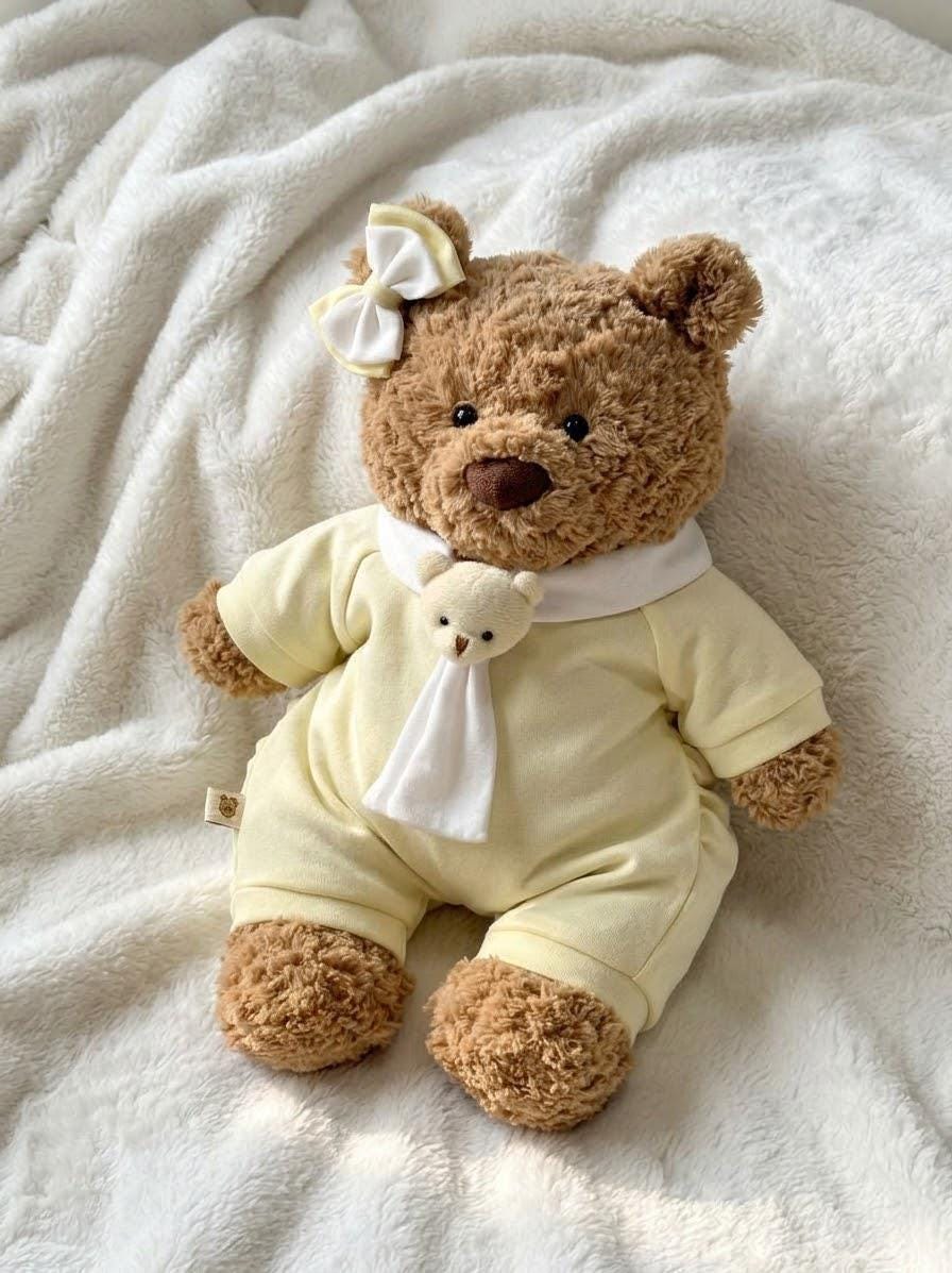Ruffle Collar Romper for Jellycat Bartholomew Bear, Pastel Blue, Pink or Yellow – photo 3