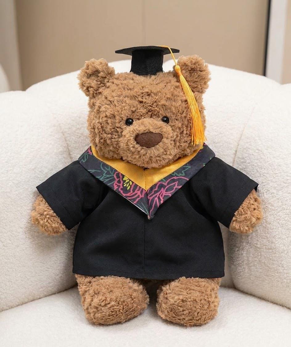 Graduation Cap and Gown for Jellycat Bartholomew Bear & Bashful Bunny – photo 2