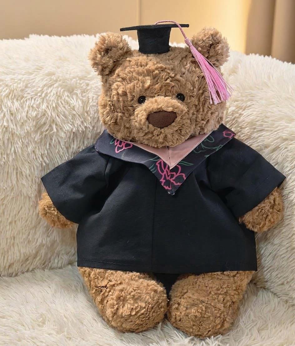 Graduation Cap and Gown for Jellycat Bartholomew Bear & Bashful Bunny – photo 3