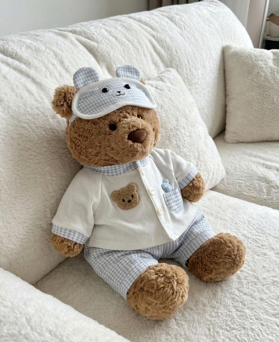 Pajamas with Sleep Mask for Jellycat Bartholomew Bear, Cozy Sleepwear Set – photo 4