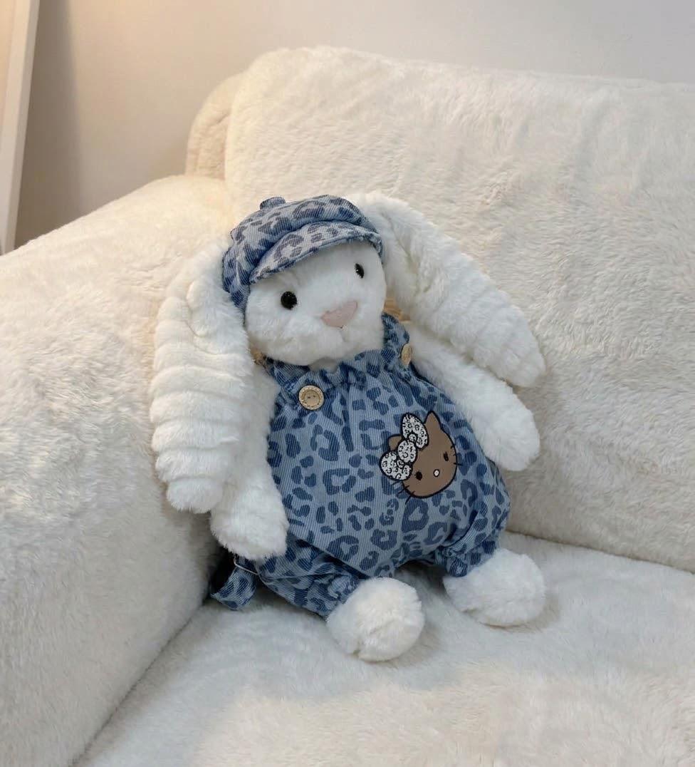 Blue Carrier Outfit for Jellycat Bartholomew Bear & Bashful Bunny, Solid or Floral – photo 7