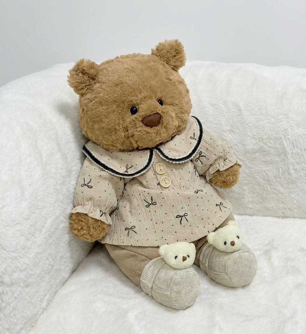 Floral Pajama Set for Jellycat Bartholomew Bear, Round Collar Top and Shorts – photo 2