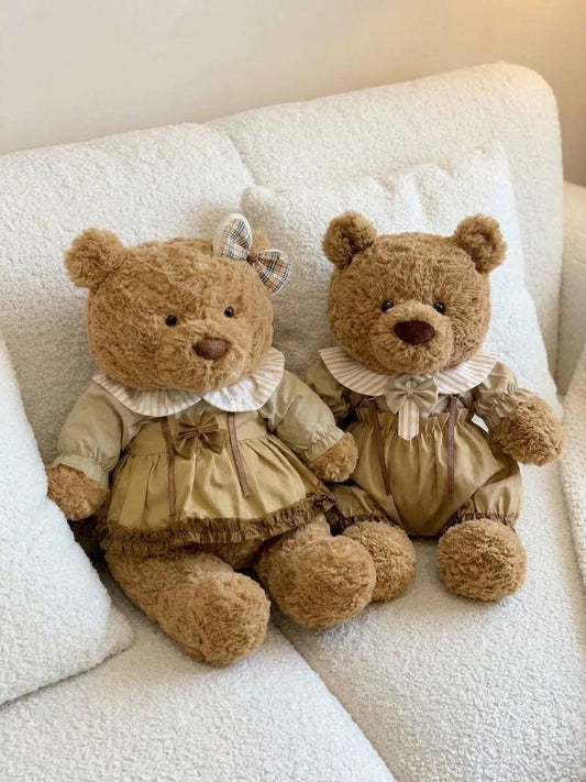 Beige Lace Collar Romper for Jellycat Bartholomew Bear, Cottagecore Outfit