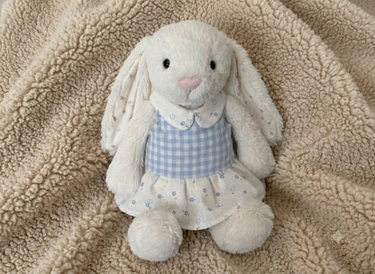 Gingham Floral Dress Outfit for Bartholomew Bear and Bashful Bunny